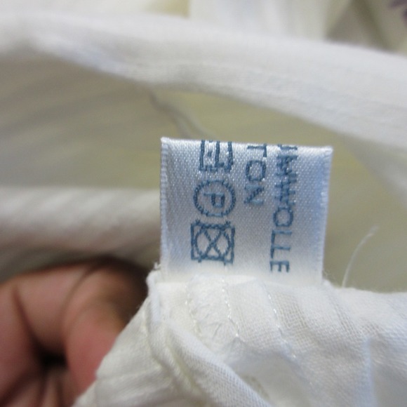 Celestine Pajama Set Women White Striped 100% Cotton Lace Trim Lounge Vtg 252 - Picture 15 of 16